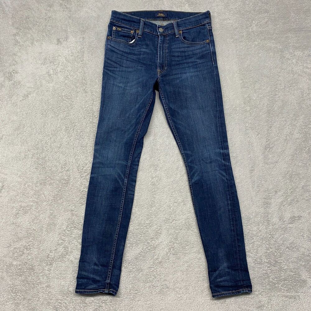 Polo Ralph Lauren Jeans Womens 28 Blue Skinny Mid Rise Distressed 29.5 Inseam